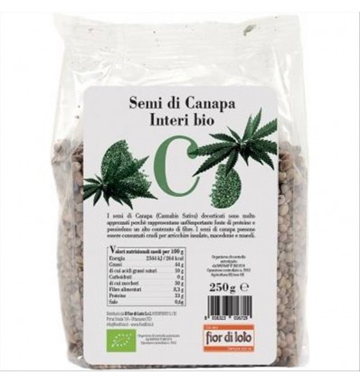 Semi di Canapa biologici interi - 250gr - Il Fior di Loto